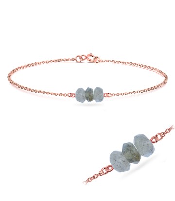 Rose Gold Plated Labradorite Silver Bracelets BRS-424-RO-GP